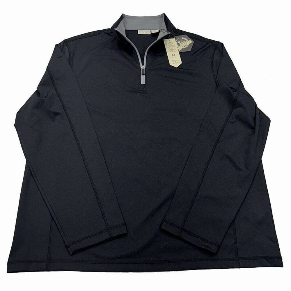 NWT Rorie Whelan Golf 1/4 Zip‎ Pullover 2XL Black RW UPF 50 Wicking Mens